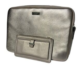 Kate Spade Laptop‎ Sleeve and Wallet Set Rose Gold Saffiano Leather Tech Case